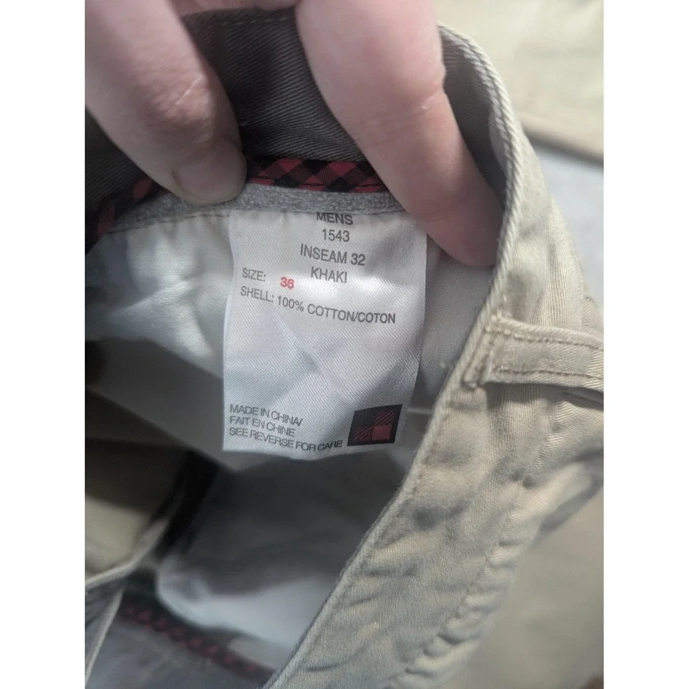 Woolrich Khaki Pants Mens 38x32 Beige Straight Leg 100% Cotton Canvas Chino